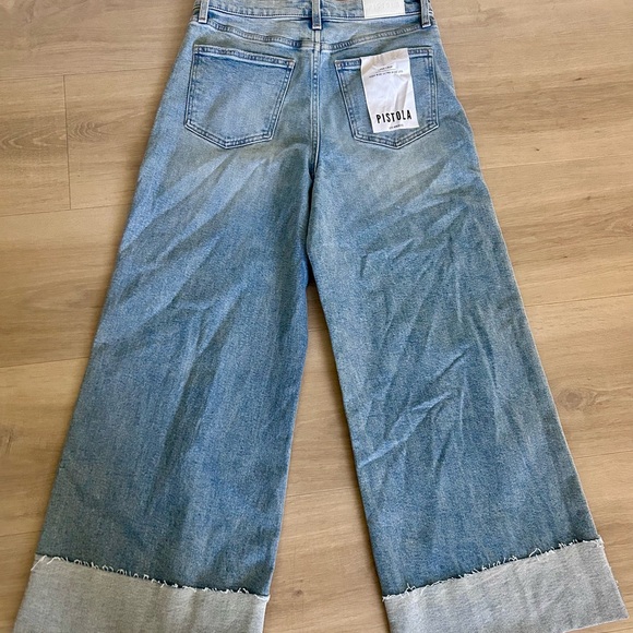 Pistola NEW size 29 Lana crop high rise ultra wide-leg light blue jeans - Picture 4 of 9